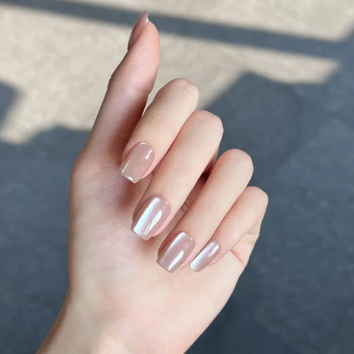 Champagne Cat Eye Wear Nail Wide Light Ice Tea Milk Tea Ice Flash Pure Nude Cat Eye Wear Nail. 2 Boxes,nail art designs