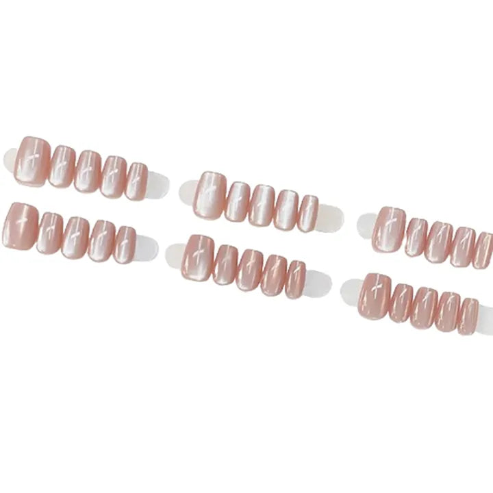 Champagne Cat Eye Wear Nail Wide Light Ice Tea Milk Tea Ice Flash Pure Nude Cat Eye Wear Nail. 2 Boxes,nail art designs