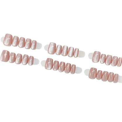 Champagne Cat Eye Wear Nail Wide Light Ice Tea Milk Tea Ice Flash Pure Nude Cat Eye Wear Nail. 2 Boxes,nail art designs